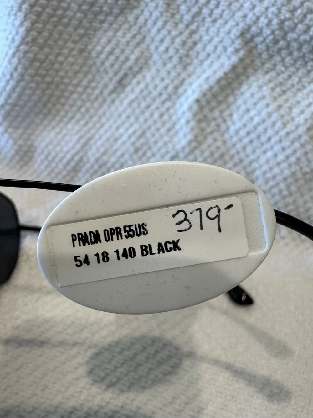RARE Prada 55US Black Metal Aviator Sunglasses with Dark solid Lenses NWT 54eye